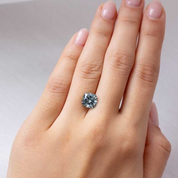 3.26Ct Fancy Vivid Blue Cushion Cut Lab Grown Diamond