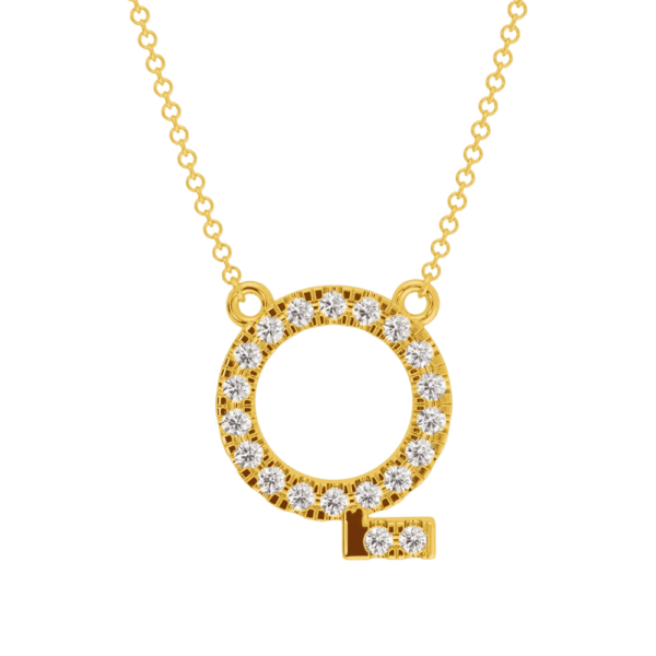Large Initial Necklace 18K Rose Gold Q