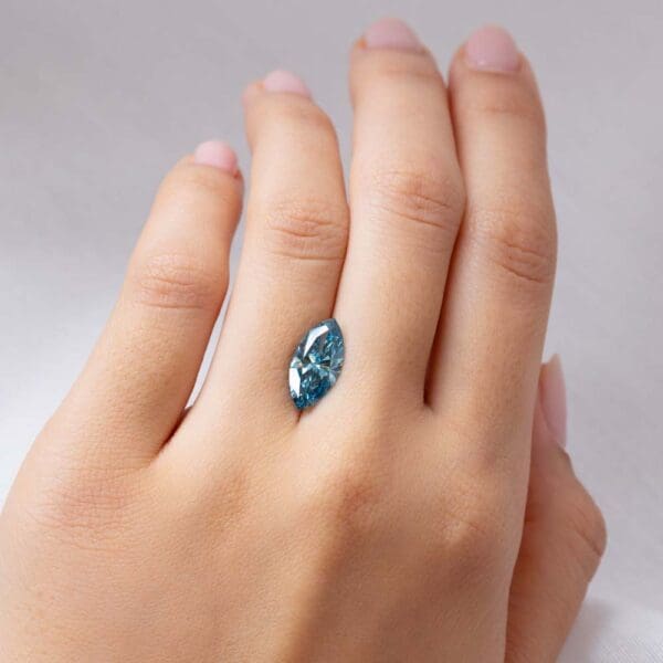 2.61Ct Fancy Vivid Blue Marquise Cut Lab Grown Diamond