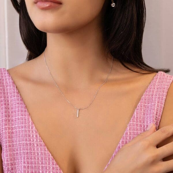 Large Initial Necklace 18K Rose Gold I