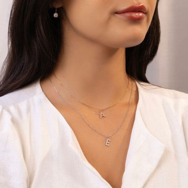 Large Initial Pendant 18K Rose Gold F