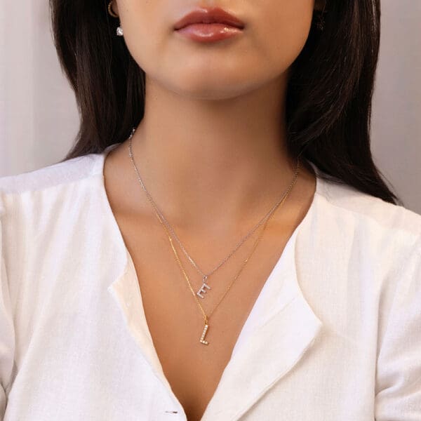 Large Initial Pendant 18K Rose Gold Y