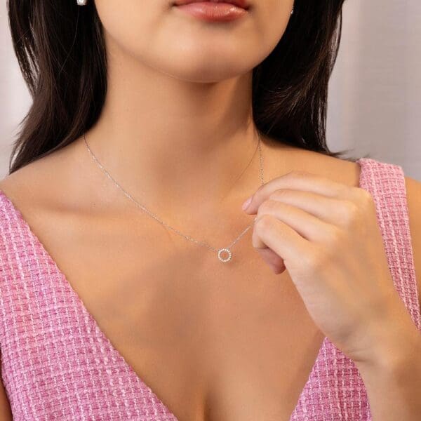 Small Initial Necklace 18K Rose Gold O