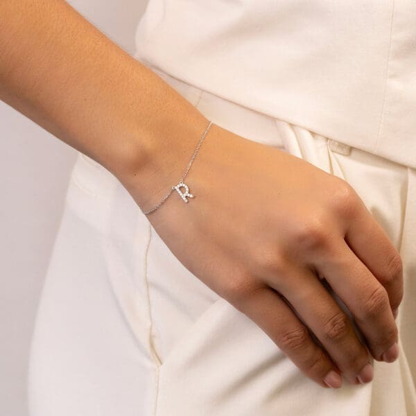 Small Initial 18K Rose Gold R