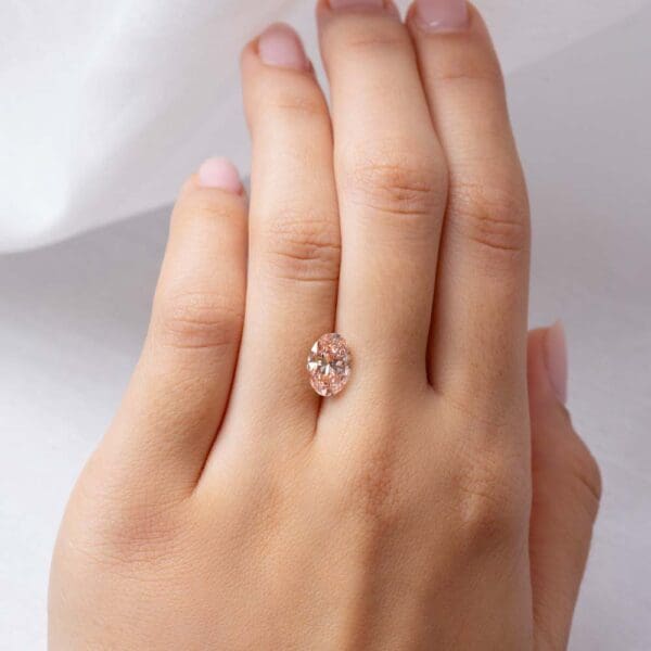 2.04Ct Fancy Vivid Pink Oval Cut Lab Grown Diamond