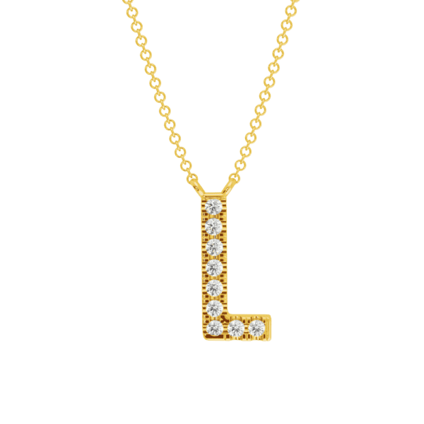 Small Initial Necklace 18K Rose Gold L