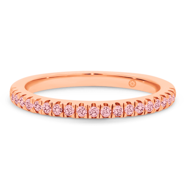 Angela Pink 1.3 Front Rose Gold Lab Grown Diamond U Prong Half Set Wedding Ring