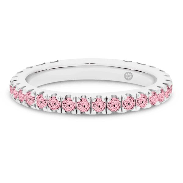 Angelica Pink 1.7 White Gold Lab Grown Diamond U Prong Set Wedding Ring