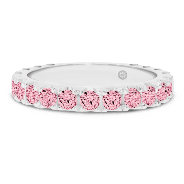 Angelica Pink 2.5 White Gold Lab Grown Diamond U Prong Set Wedding Ring