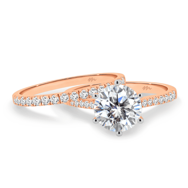 Aspley A Aspley 6.0 Rose Gold Moissanite Straight Prong Set Wedding Ring