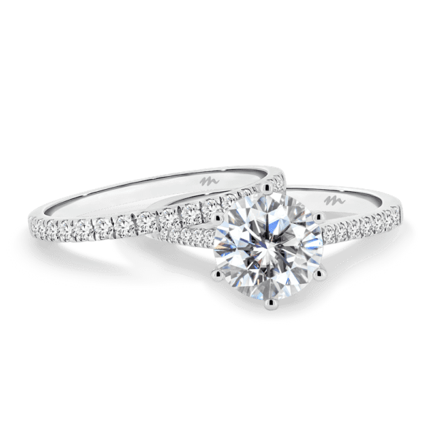 Aspley A Aspley 6.0 White Gold Moissanite Prong Set Wedding Ring