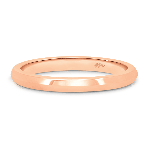Audrey A Rose Gold Moissanite Plain Knife Edge Wedding Ring