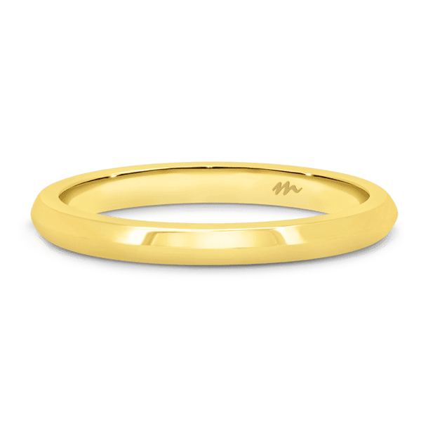 Audrey A Yellow Gold Moissanite Plain Knife Edge Wedding Ring