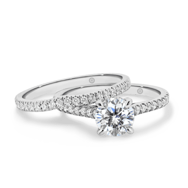 Erin A White Gold Lab Grown Diamond Slightly Curved Wedding Band Erin Round Under Rail Prong Set Band Ring