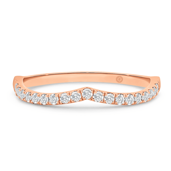 Freya A Rose Gold Lab Grown Diamond V Shaped Prong Set Wedding Ring