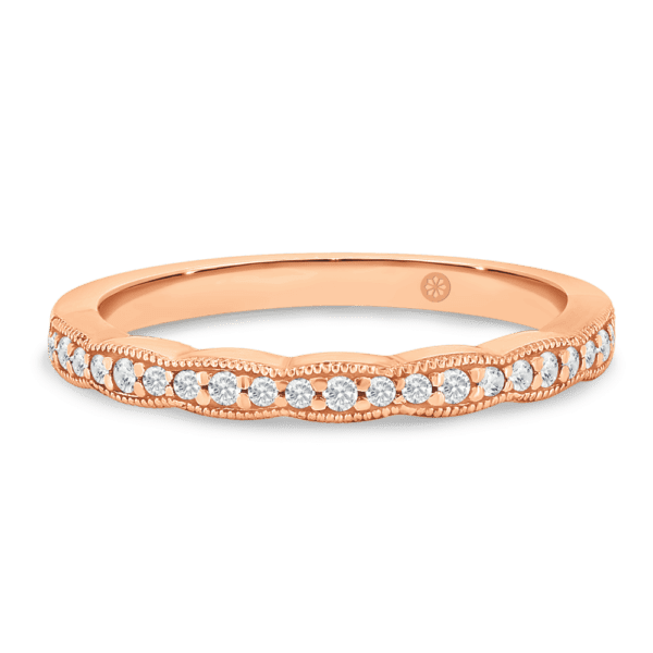 Lavender A Rose Gold Lab Grown Diamond Scalloped Pave Set Wedding Ring
