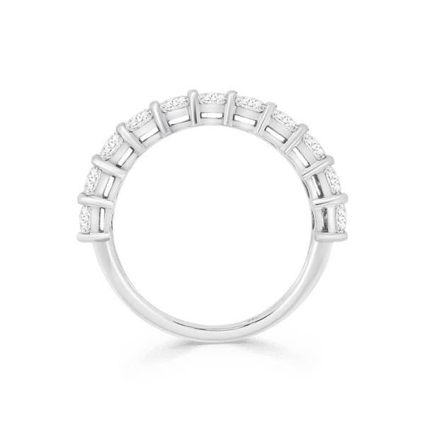 Lola Side White Gold Lab Grown Diamond Prong Set Oval Half Eternity Wedding Ring