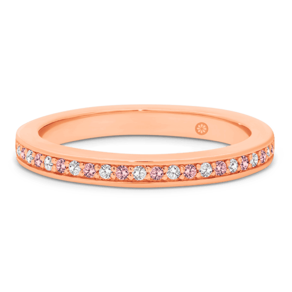 Millie 1.1 Front Rose Gold Pink Lab Grown Diamond Pave Set Wedding Ring