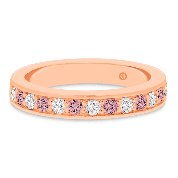 Millie 2.0 Front Rose Gold Pink Lab Grown Diamond Pave Set Wedding Ring