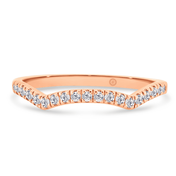 Newport A Rose Gold Lab Grown Diamond Jigsaw Cut Pave Set Wedding Ring