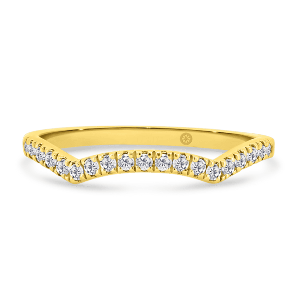 Newport A Yellow Gold Lab Grown Diamond Jigsaw Cut Pave Set Wedding Ring