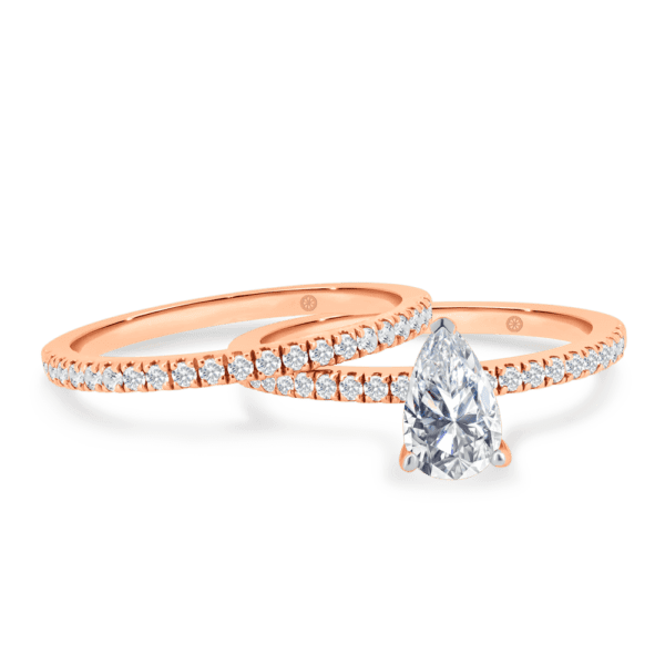 Pia A Pia Pear 8X5 Rose Gold Lab Grown Diamond Straight Prong Set Wedding Ring