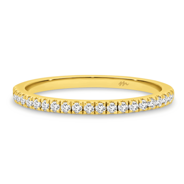 Pia A Yellow Gold Moissanite Straight Prong Set Wedding Ring