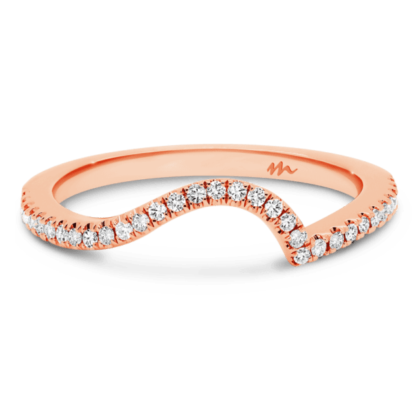 Sarah A Front Rose Gold Moissanite U Prong Set Jigsaw Cut Band Ring