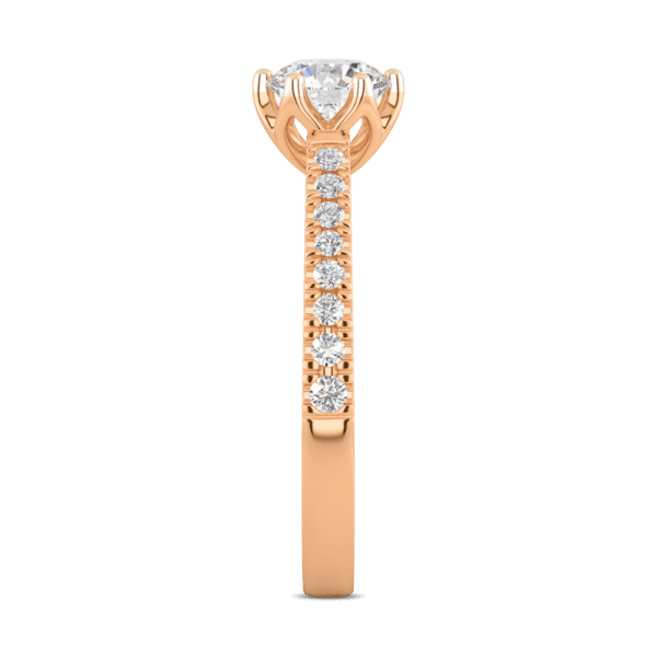Amelia 6 5 Profile Rose Gold Diamond Protea Floral Basket Graduating Band Engagement Ring