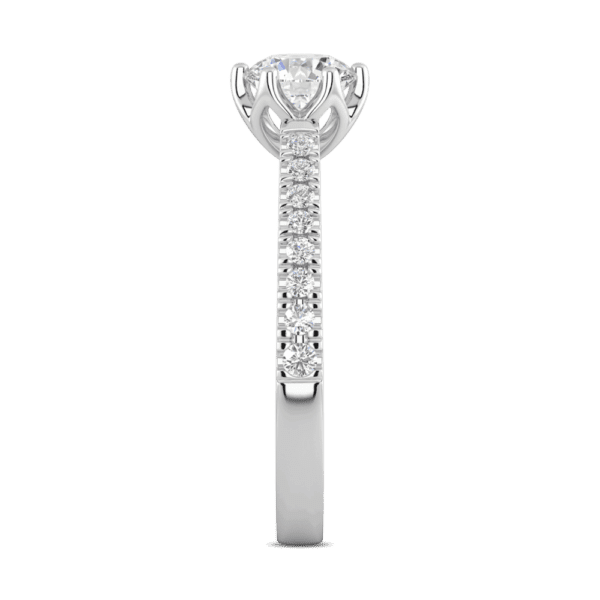 Amelia 6 5 Profile White Gold Diamond Protea Floral Basket Graduating Band Engagement Ring