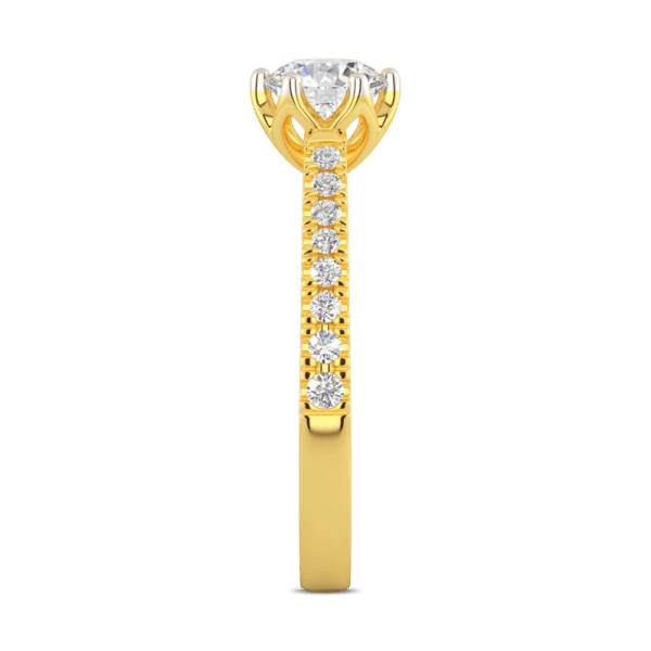 Amelia 6 5 Profile Yellow Gold Diamond Protea Floral Basket Graduating Band Engagement Ring