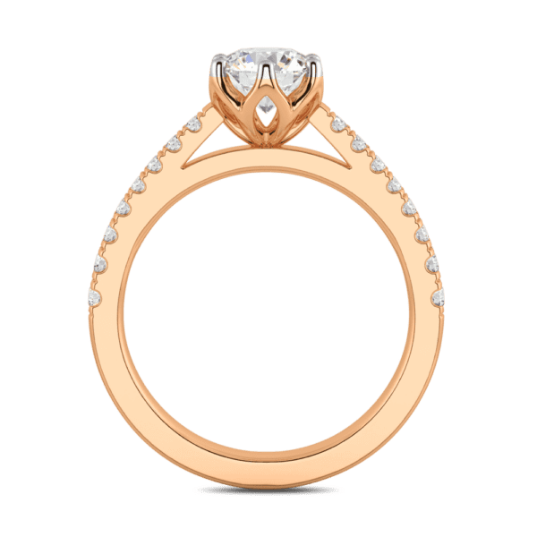 Amelia 6 5 Side Rose Gold Diamond Protea Floral Basket Graduating Band Engagement Ring