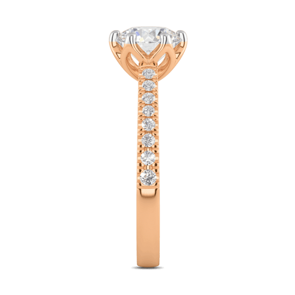 Amelia 7 5 Profile Rose Gold Diamond Protea Floral Basket Graduating Band Engagement Ring