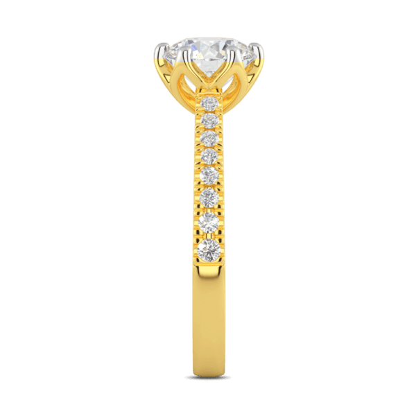 Amelia 7 5 Profile Yellow Gold Diamond Protea Floral Basket Graduating Band Engagement Ring