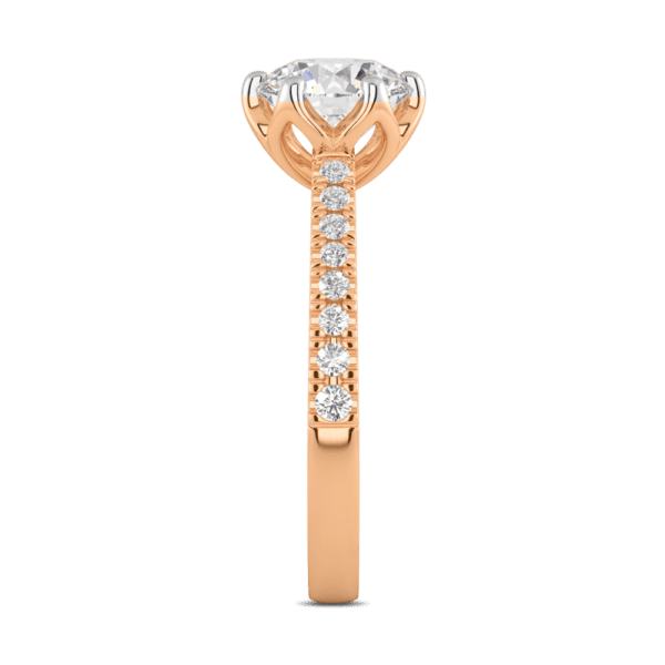 Amelia 8 0 Profile Rose Gold Diamond Protea Floral Basket Graduating Band Engagement Ring