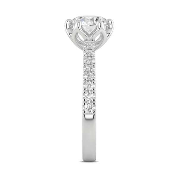 Amelia 8 0 Profile White Gold Diamond Protea Floral Basket Graduating Band Engagement Ring