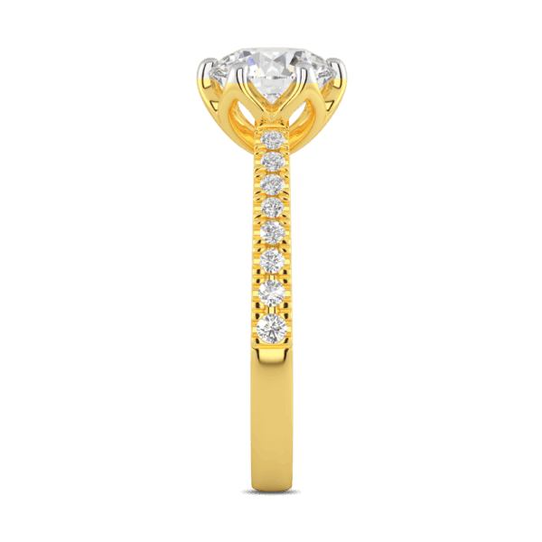 Amelia 8 0 Profile Yellow Gold Diamond Protea Floral Basket Graduating Band Engagement Ring