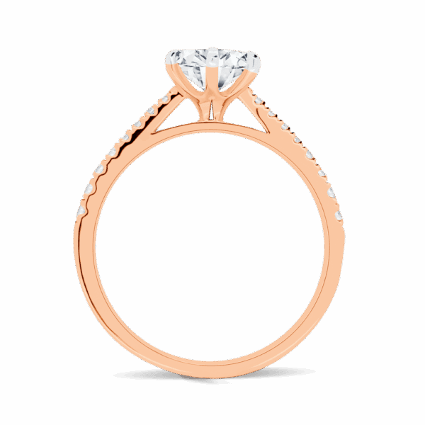 Aspley 6 5 Side Rose Gold Diamond 6 Prong Graduating Half Prong Set Band Ring