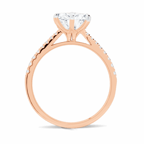 Aspley 7 5 Side Rose Gold Moissanite 6 Prong Graduating Half Prong Set Band Ring