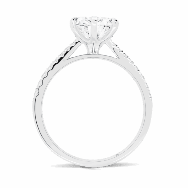 Aspley 7 5 Side White Gold Moissanite 6 Prong Graduating Half Prong Set Band Ring