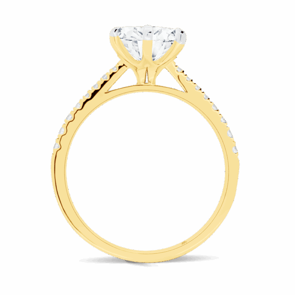 Aspley 7 5 Side Yellow Gold Moissanite 6 Prong Graduating Half Prong Set Band Ring