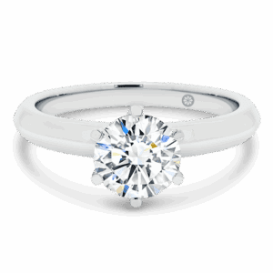 Audrey 1 50 Front White Gold Lab Grown Diamond 6 Prong Knife Edge Solitaire Ring