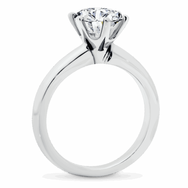 Audrey 8 0 Side White Gold Diamond 6 Prong Knife Edge Solitaire Ring
