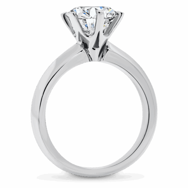 Audrey 8 5 Side White Gold Diamond 6 Prong Knife Edge Solitaire Ring