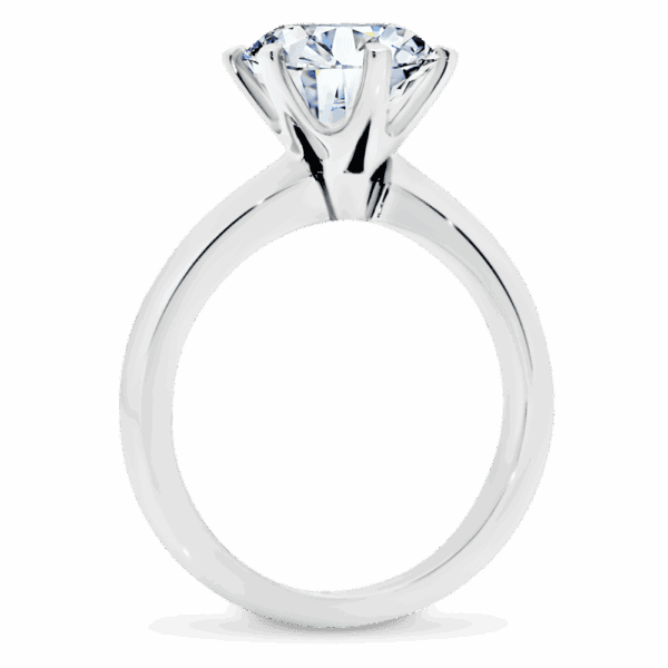 Audrey 9 0 Side White Gold Diamond 6 Prong Knife Edge Solitaire Ring