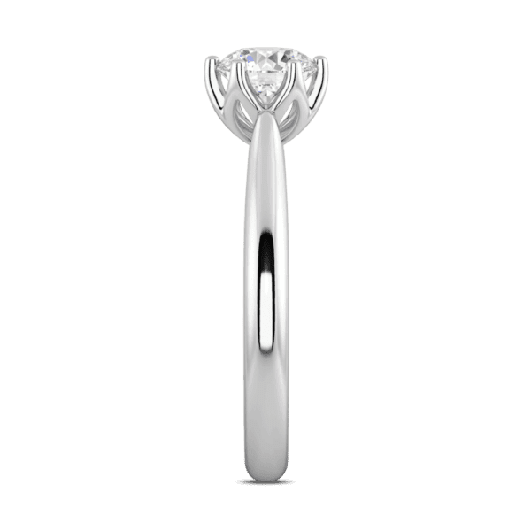 Correa 6 5 Profile White Gold Diamond Protea Basket Rounded Tapered Solitaire Ring
