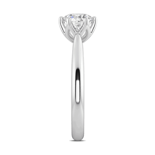 Correa 7 5 Profile White Gold Diamond Protea Basket Rounded Tapered Solitaire Ring