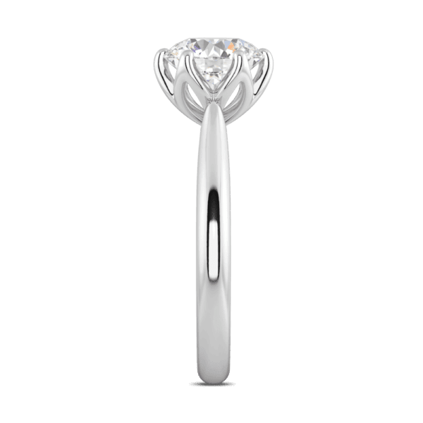Correa 8 0 Profile White Gold Diamond Protea Basket Rounded Tapered Solitaire Ring