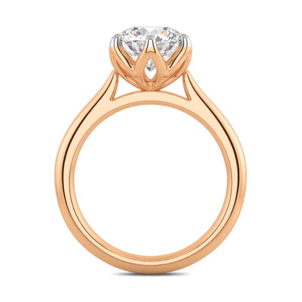 Correa 8 0 Side Rose Gold Diamond Protea Basket Rounded Tapered Solitaire Ring