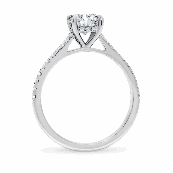 Erin Round 6 5 Side White Gold Diamond 4 Prong Under Rail Prong Set Band Ring